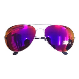 Online Sunglasses Bright Lens Sunglasses Fashion Retro Style Designer Shades Mens Womens Ladies (Silver, Purple)