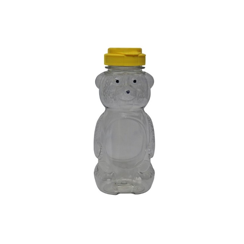 Mann Lake CN530 24-Pack Plastic Squeeze Bear with Yellow Flip