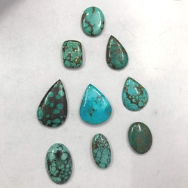 50 carats Mix Natural Tibetan Turquoise Gemstones, Wholesale Cabochons, Jewelry Making Loose Stone Supply, DIY, Healing Crystals and Stones, Zodiac Birthstone, Good Fortune Stone, 3 to 4pcs