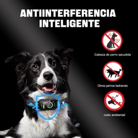 Collar Antiladridos Perro, Collar de Entrenamiento para Perro Recargable, IP67 Impermeable, Con Pantalla y 8 Sensibilidades Ajustables, Collars Antiladridos para Perros Grandes, Medianos y Pequeños