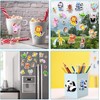 2 Sheets 48 PCS Jungle Animals Window Clings Stickers Window