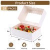 Moretoes 28pcs Cookie Boxes with Window, 9x6x3 Inch White Christmas
