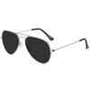 QALLY Men's Classic Aviator Sunglasses Women Polarized Pilot Aviator Sunglasses,Silver