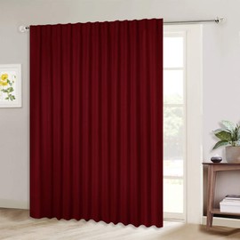 NICETOWN Room Divider Curtain, Blackout Blinds for Sliding Glass Door, Red Curtains for Patio, Wide Width Drapes for Living Room (100 inches Wide x84 Long, 1 Piece)