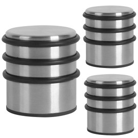 KINJOEK 3 Packs Door Stopper, Heavy Duty Stainless Steel Door Stop No Need to Drill, Surrounded with Protective Rubber Bands Anti-Slip Door Wedge for Office, Home, Garage, Laundry Door