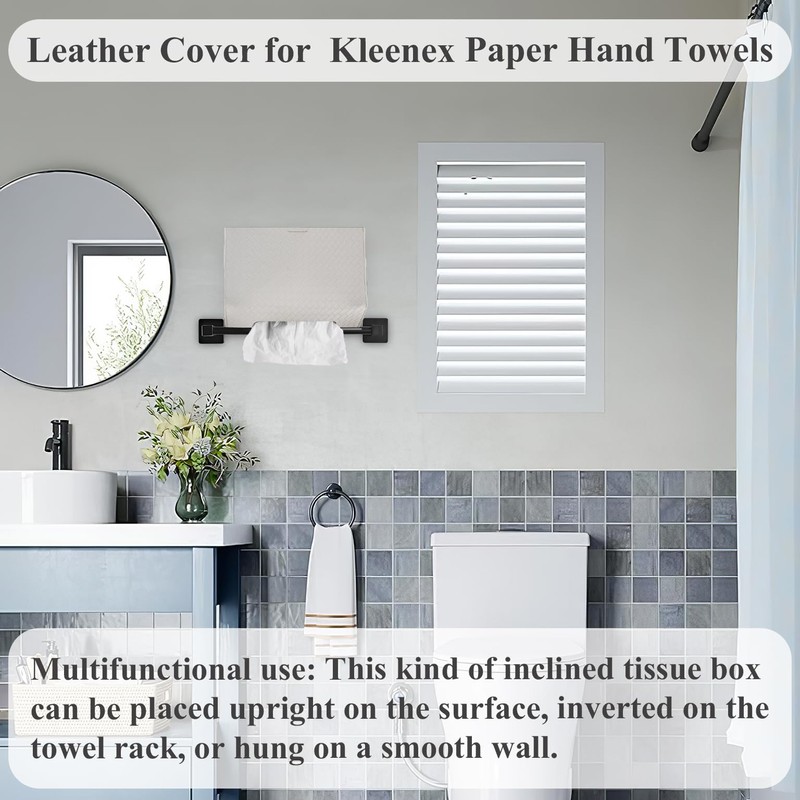 LIZIMANDU Leather Cover for Disposable Paper Hand Towel Box, Compatible