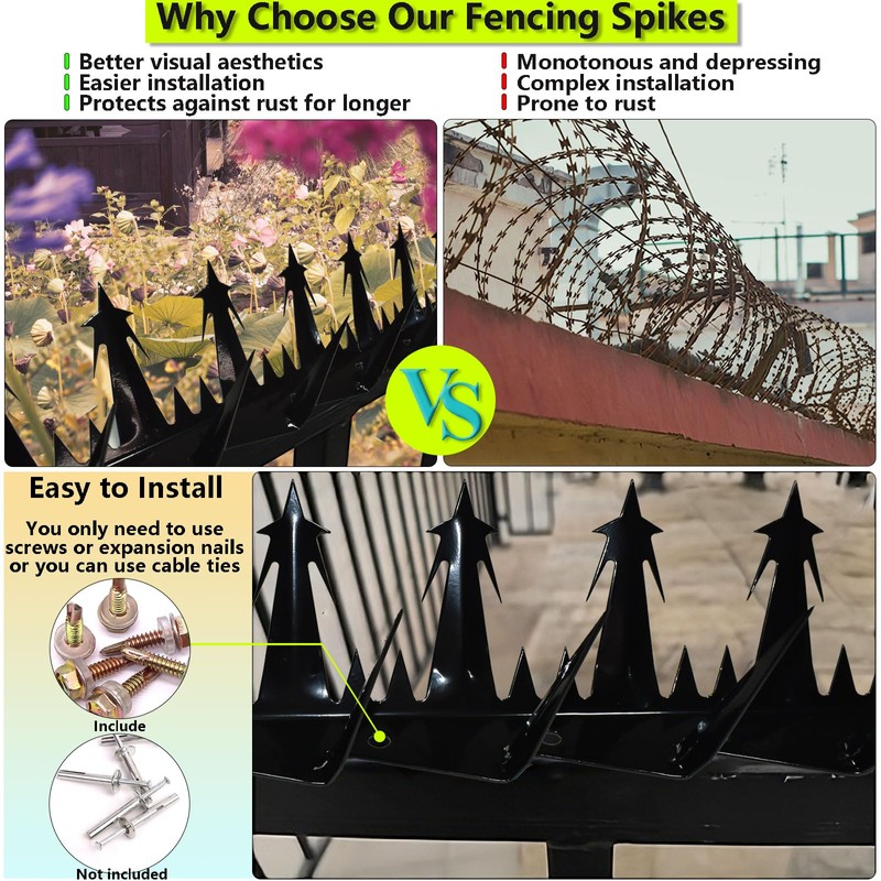 WHCDSTGJ Metal Anti Climb Spikes for Fences and Walls. Effectively