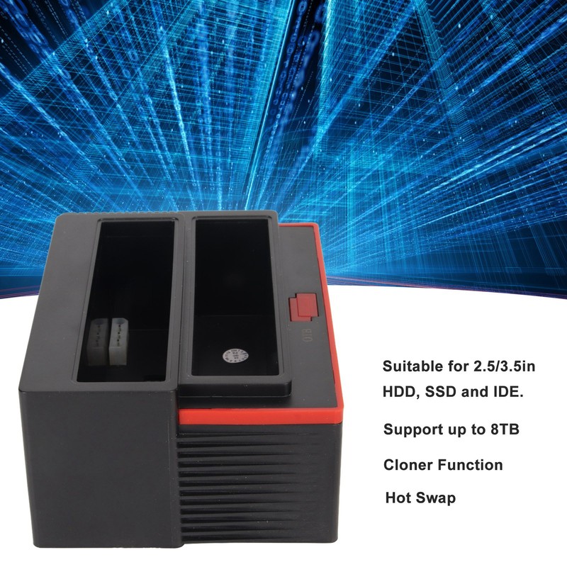 HDD Docking Station Dual Bay 480Mbps USB2.0 to SATA IDE
