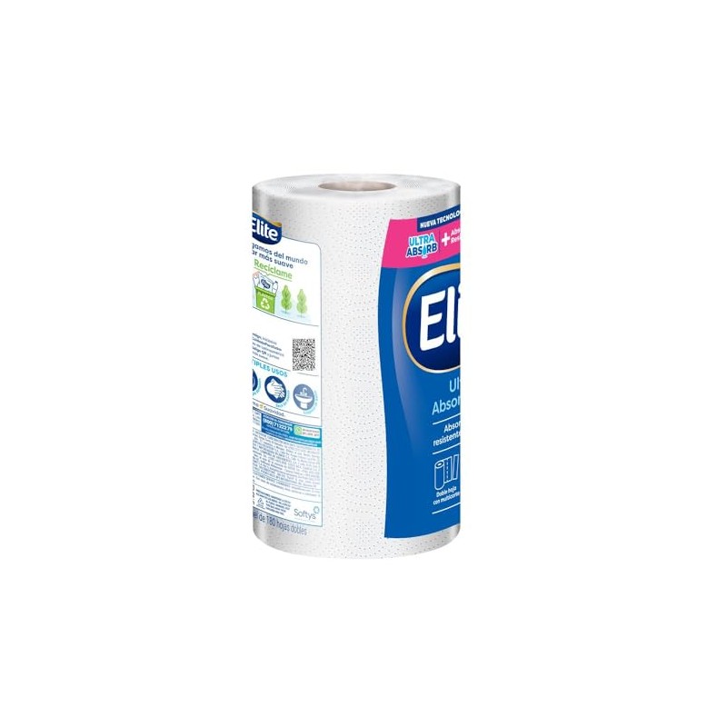 Elite Toalla de Papel Ultra Absorbente 1 Rollo 180 Hojas