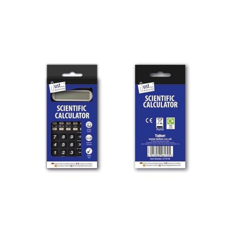 Just stationery Scientific Calculator with Folding Cover, Black