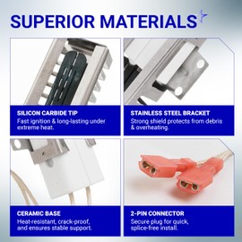 BlueStars AP5315579 Gas Range Oven Igniter - Compatible with Viking Range Ovens - Replaces part PB040001 065650-000 702263 SGR40001 GR40001 792263- Includes 2 Igniters and 4 Ceramic Nuts