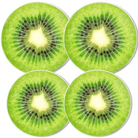 Round Gas Stove Burner Covers Set of 4,Funny Kiwi fruit Print Electric Stove Burner Covers,8 Inches and 10 Inches,Metal Stove Top Cover Cooktop Decorative