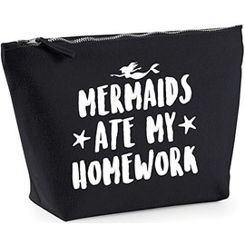 Hippowarehouse Mermaids ate my homework printed make up cosmetic wash bag 18x19x9cm