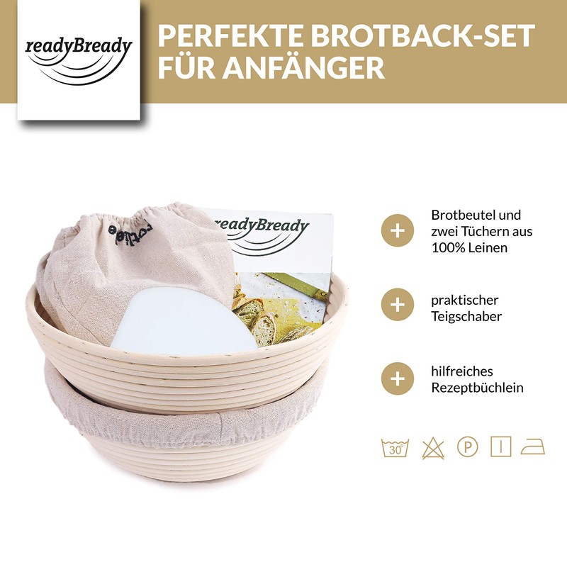 readyBready Proofing Basket (Round, 22 cm and 25 cm) –