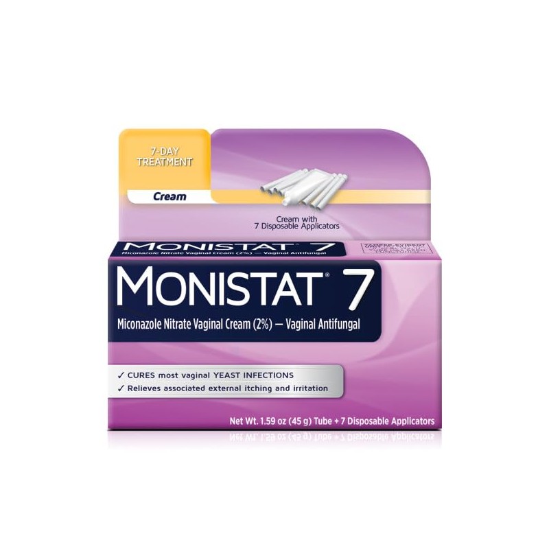 Monistat 7 Vaginal Cream with Disposable Applicators, 1.59-Ounce Tube (Pack