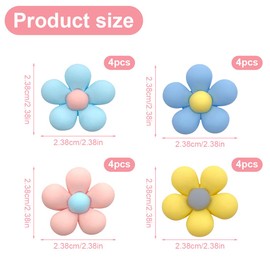 XPEX Pack of 16 Shoe Charms, Crocodile Pendants for Children, Flower Pendant for Crocs, Shoe Charms, Shoe Charm Accessories for Crocs Bracelet, Flowers Crocs Badge for Girls, Boys (4 Colours)