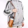 Linkidea Vegan Leather Water Bottle Carrier with Strap Compatible with