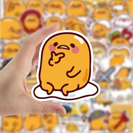For Gudetama Sticker Set, 60 Piece Set, Cute for Gudetama, Stylish, Waterproof Stickers, Notebook, Cute, Anime Stickers, DIY Snowboard, Suitcase, Guitar, Car, Bicycle, Water Bottle, Skateboard,