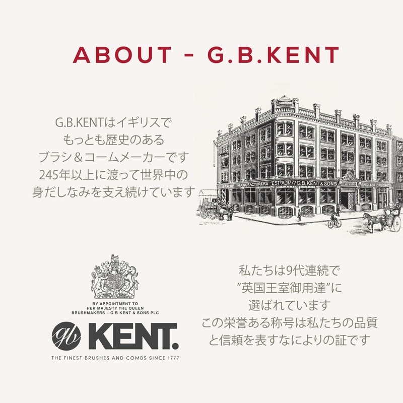 GB Kent CS7AB Clothing Brush, All Care, Premium Pig Bristle,