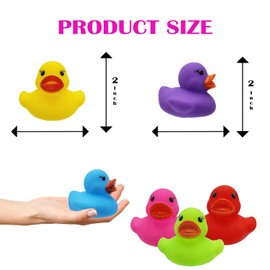 The Dreidel Company Classic Rubber Duck Toy Duckies for Kids, Six Solid Colors, Bath Birthday Gifts Baby Showers Classroom Summer Beach and Pool Activity, 2" (50-Pack)
