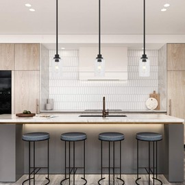 TODOLUZ Clear Glass Lampshade For Kitchen Island Lighting Chandelier