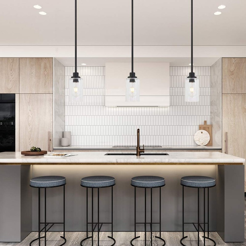 TODOLUZ Clear Glass Lampshade For Kitchen Island Lighting Chandelier