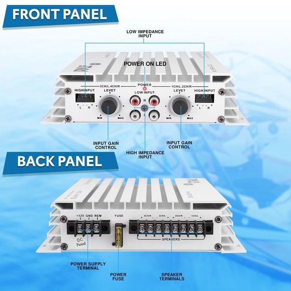 Pyle Pyle Hydra Marine Amplifier - Upgraded Elite Series 400