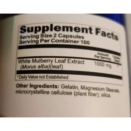 Vitamins Because White Mulberry Leaf Extract 1000mg 3X200 Caps Naturally Contains Quercetin