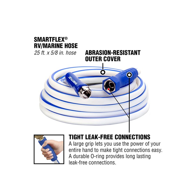 SmartFlex RV/Marine Water Hose, 5/8 in. x 25 ft., Hybrid,