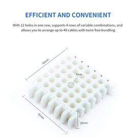 Cable Organizing and Bundler Tool，36-Hole Cable Dresser for Data Center, Server Rooms and Machine Room Wire Management and Organizer, Perfect for Cable Management(CAT5, CAT6)