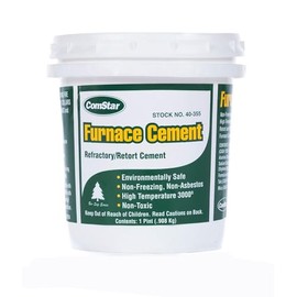 ComStar Furnace Cement, Ready-to-Use Refractory & Retort Cement, High Temperature Cement, Fireproof, Acid-Proof, Gas-Tight, Smokeless, Bonds to Stone, Metal, Brick, Ceramic, 1 Pint (40-355)