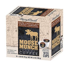 Harry & David Moose Munch Coffee in Single Serve Cups 18ct (Dark Chocolate Candy Caramel)
