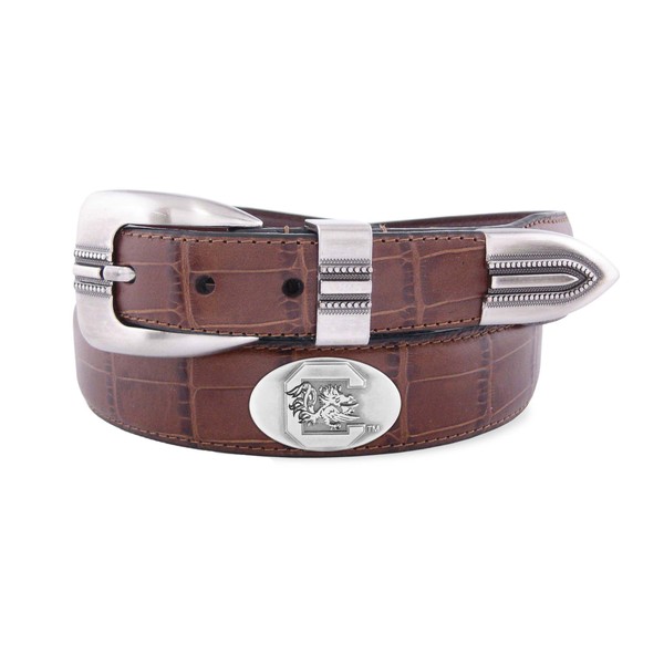 Zeppelin Products Inc. NCAA South Carolina Fighting Gamecocks Crocodile Tip Leather Concho Belt