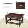 Wooden Step Stool (16.5" Dx12 Wx9 H) Bed Steps for