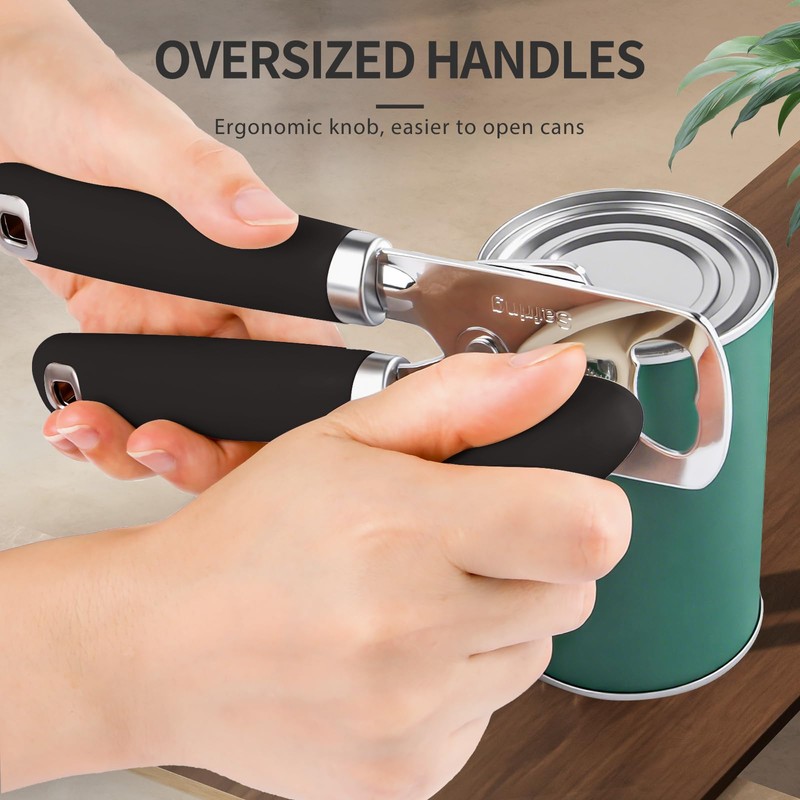 Safring Can Opener Manual, Heavy Duty Stainless Steel Smooth Edge