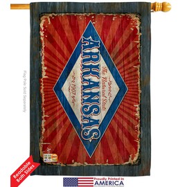 Arkansas Vintage House Flag Eagle Set Americana States USA American Territories Republic Country Particular Area Small Decorative Gift Yard Banner Double-Sided Made In 28 X 40