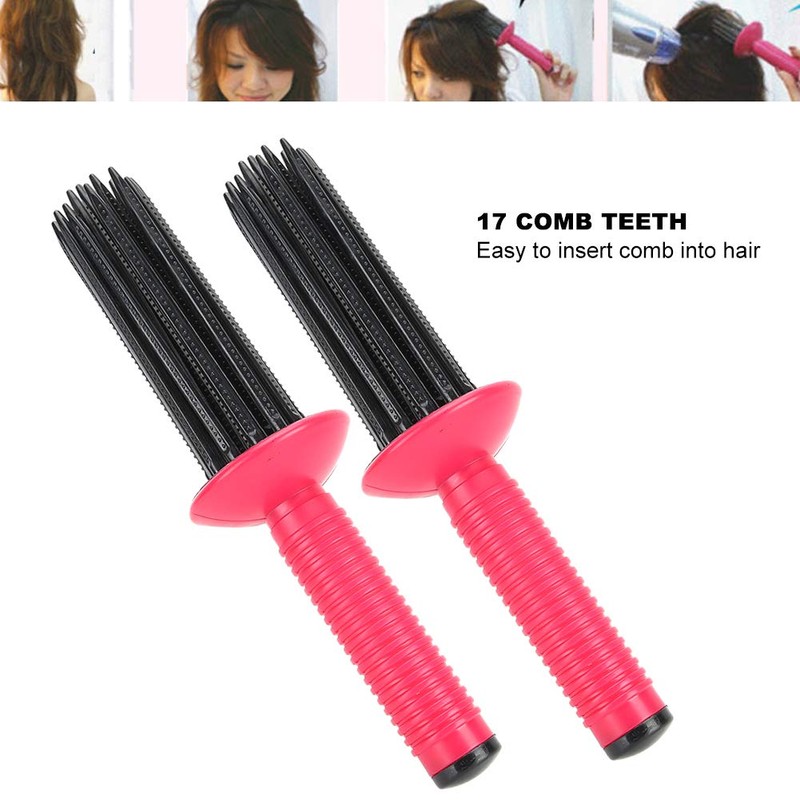2 x Hair Fluffy Curling Roll Comb, Non-Slip Curling Wall