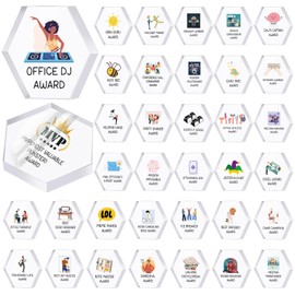 Yuntau 36 PCS Funny Employee Appreciation Gifts Bulk Coworker Little Acrylic Awards Trophies Thank You Reward Polygon Office Team Gifts Work Merit Clear Award for Adults Employee Party Office Decor