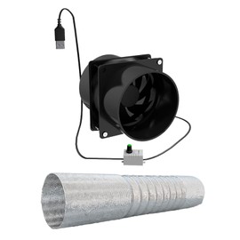 STARTIST Ventilation Fan, USB Pipe Fan, Duct Ventilation Fan, Exhaust Fan, Pipe Fan, Adjustable Airflow, Quiet, Greenhouse Ventilation Fan, Camping Window, Laundry Room, Toilet, Bathroom Attic, Dual
