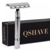 QSHAVE Classic Chrome Plated Short Handle Double Edge Safety Razor