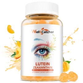 Wellcatcher Gomitas de luteína y zeaxantina: vitaminas para los ojos Gomitas de luteína de 25 mg Suplemento para la salud ocular sin azúcar para adultos y niños Claridad en la visión Alivio de los o