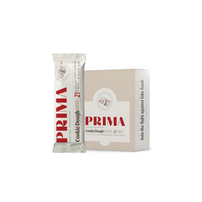 PRIMA Cookie Dough Protein Bar | 21g Grass Fed Whey