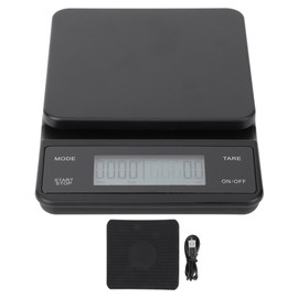 3kg/0.1g Electronic LCD Digital Kitchen Food Scale Drip Coffee Weighing with Timer USB Charging