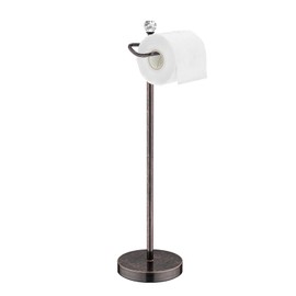 ROLABAM Toilet Paper Roll Holder-Free Standing Toilet Paper Holder Stand for Bathroom Total Height 24.4" with Crystal Ball, Oil Rubbed Bronze