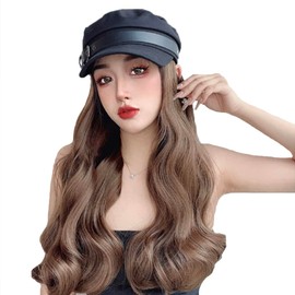 Wig, Hat Wig, Integrated Wig, Hat with Wig, Beret, Navy Hat, Long, Straight/Curl, Spring, Summer, Autumn, Winter, Wig, Hair Included, Women's, Long, Medium, Stylish, Wig, Cute, Small Face, UV