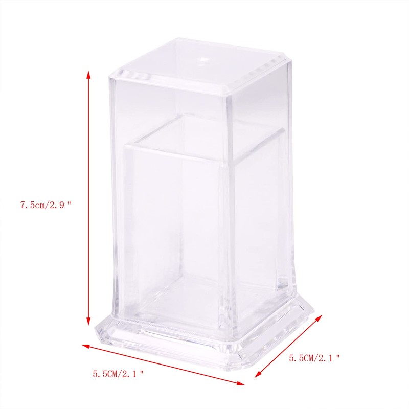 ONLYKXY 2pcs Acrylic Toothpick Box 5x5x7.5CM/1.9x1.9x２.９inch Rectangle Shape Clear Toothpick