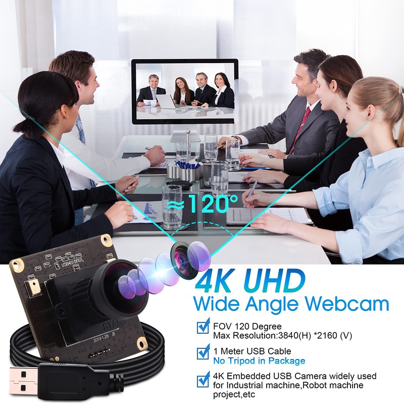 4K USB Camera ELP Camera Module with Mic for Computer