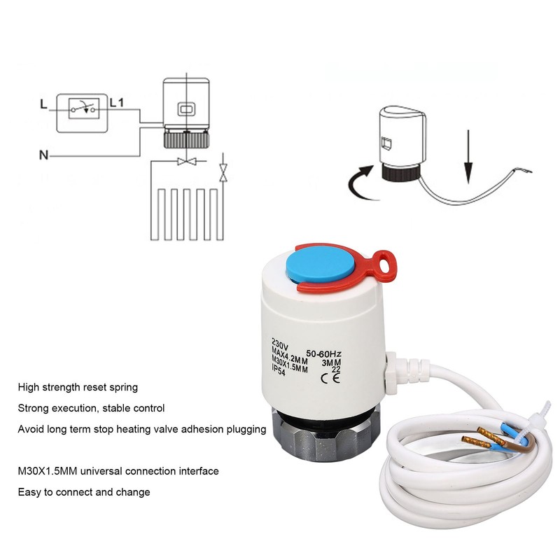 Radiator Valve Replacement Floor Heating Water Collector Thermostatic Electric Actuator