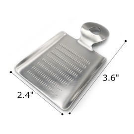 Mini Grater for Small Portion of Whole Nutmeg, Cinnamon Sticks, Fresh Turmeric, Ginger, Garlic, Wasabi, etc. Stainless Steel, Made in Japan Silver 3.6 inch x 2.4 inch x 0.3 inch 00023-110