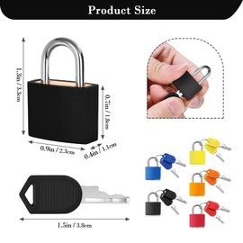 5Pcs Colorful Small Padlocks Luggage Locks Metal Portable Travel Padlocks Luggage Key School Gym Suitcase Luggage Padlocks Keys for Travel Suitcase